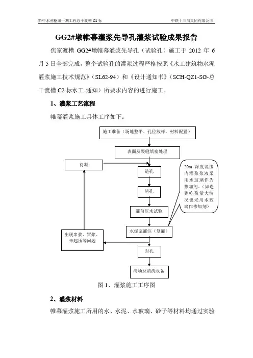 GG2#帷幕灌浆先导孔试验报告