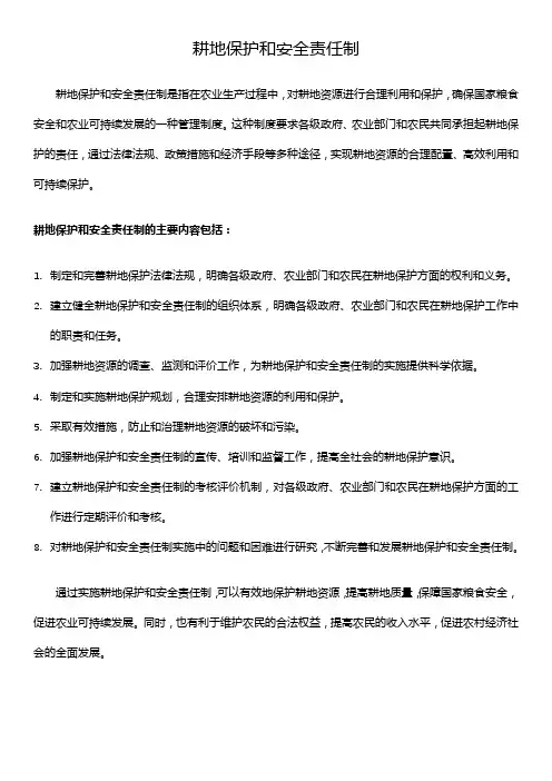 耕地保护和安全责任制