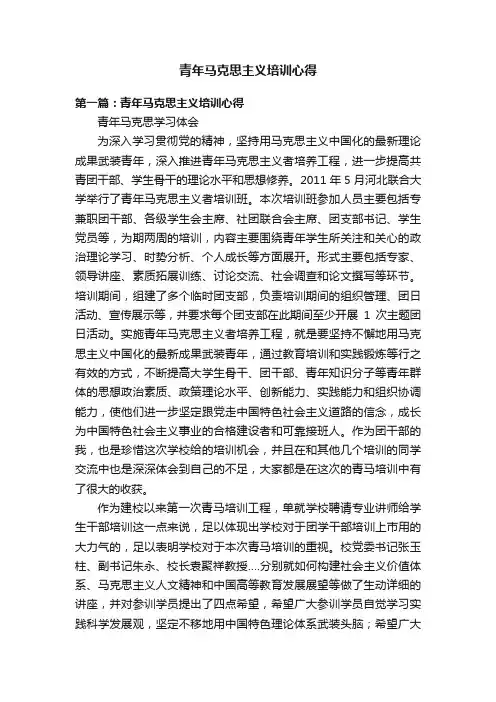 青年马克思主义培训心得