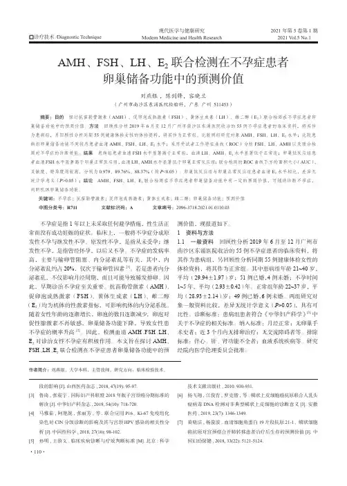 AMH、FSH、LH、E2联合检测在不孕症患者卵巢储备功能中的预测价值