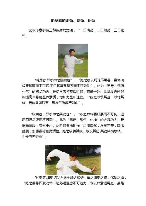 形意拳的明劲、暗劲、化劲