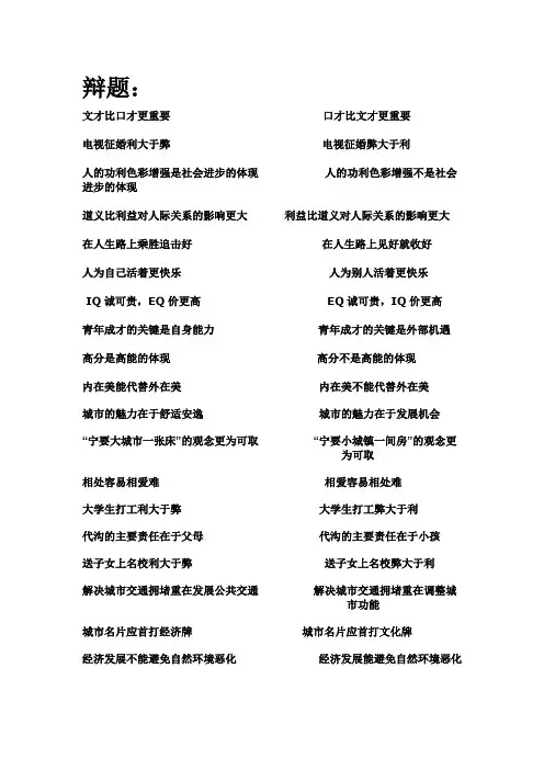 辩题