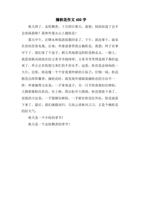 摘桂花作文400字