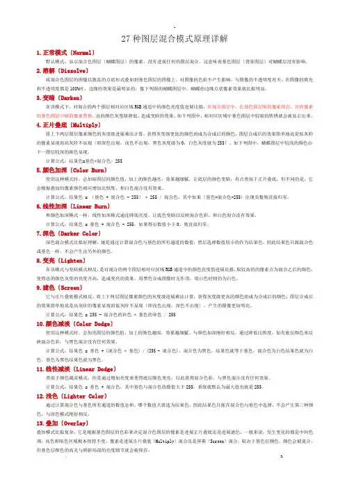 27种图层混合模式原理详解