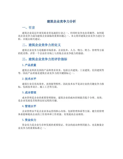 建筑企业竞争力分析