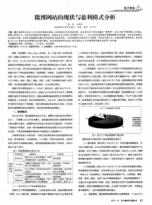 微博网站的现状与盈利模式分析