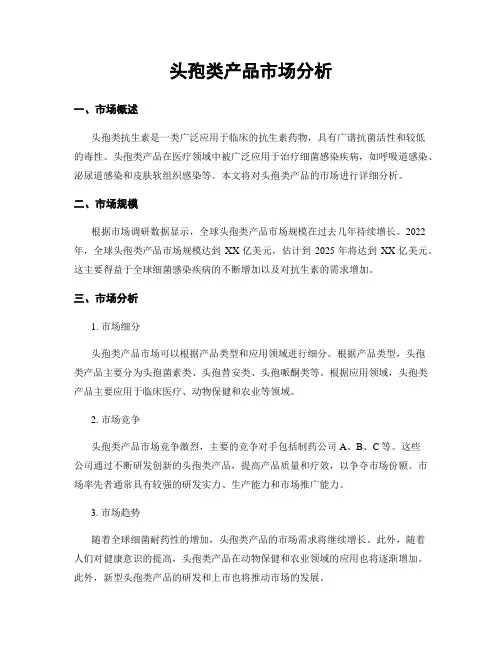 头孢类产品市场分析
