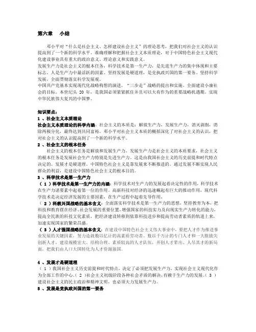 毛概 第六章   小结