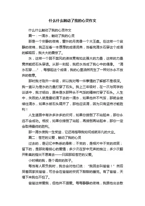 什么什么触动了我的心灵作文