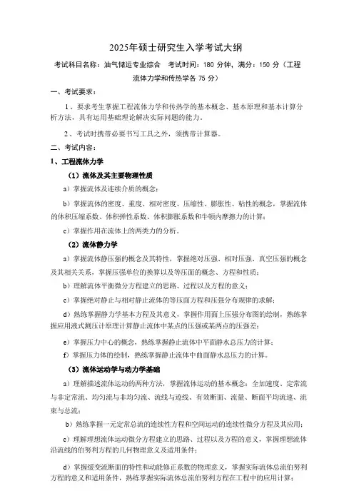 2025年硕士研究生入学考试大纲