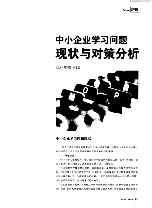 中小企业学习问题现状与对策分析