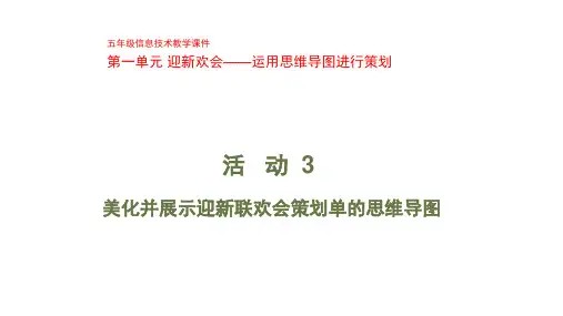 优质课一等奖小学综合实践《三维趣味设计：美化迎新联欢会策划单的思维导图》