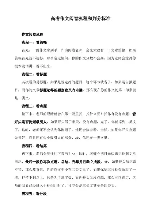 高考作文阅卷流程和判分标准
