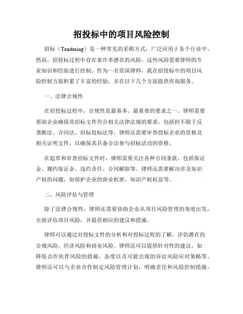 招投标中的项目风险控制
