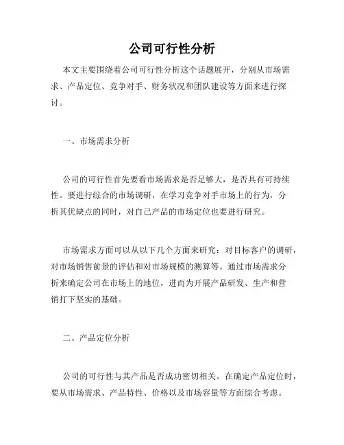 公司可行性分析