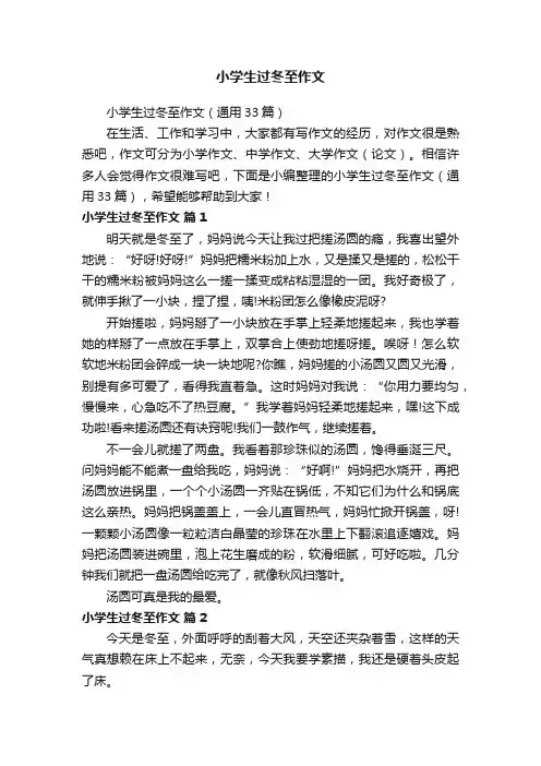 小学生过冬至作文