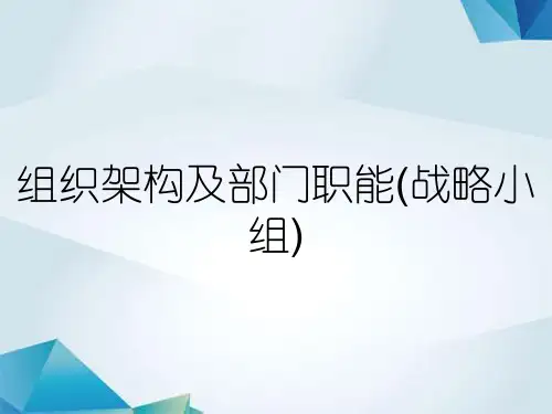 组织架构及部门职能(战略小组)