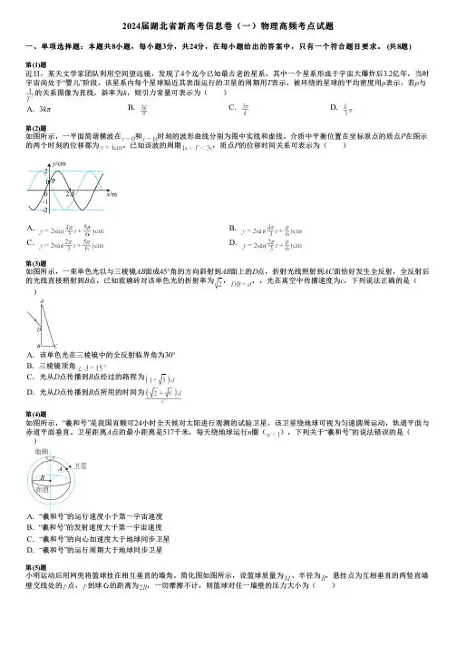 2024届湖北省新高考信息卷(一)物理高频考点试题