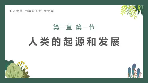 人教版七年级生物下册《人类的起源和发展》PPT课件