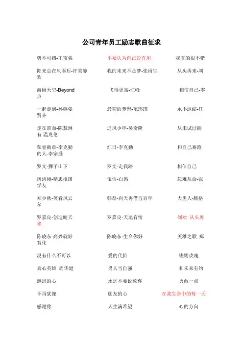 员工励志歌