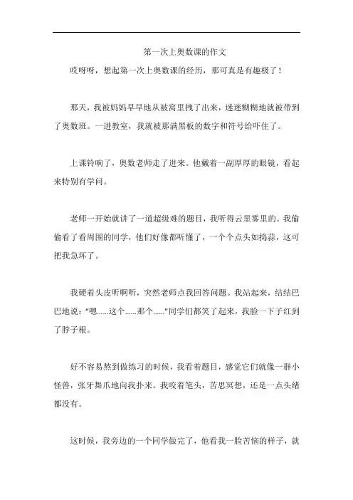 第一次上奥数课的作文