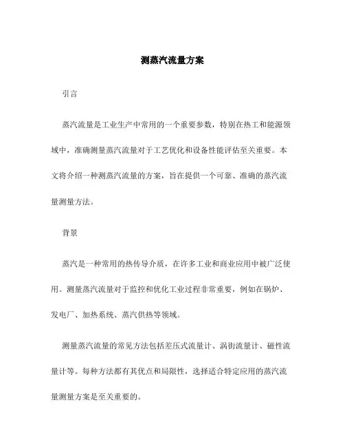 测蒸汽流量方案