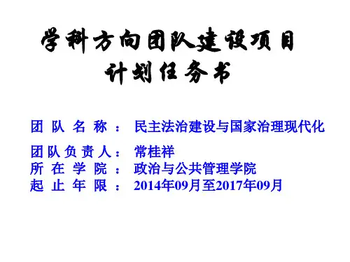 学科方向团队建设项目计划任务书