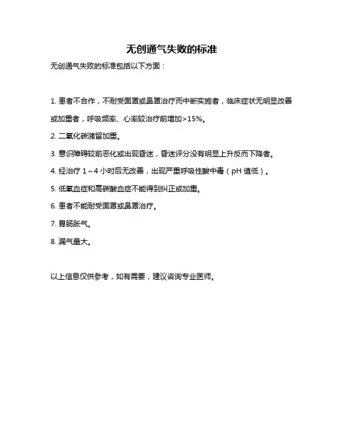 无创通气失败的标准