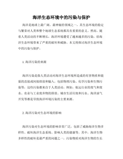海洋生态环境中的污染与保护