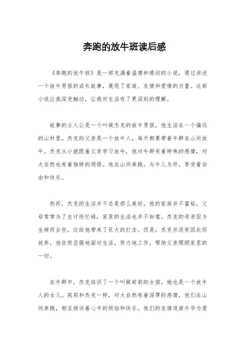 奔跑的放牛班读后感