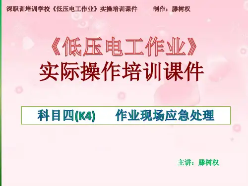 深圳低压电工作业_实际操作培训课件_科目四 作业现场应急处理