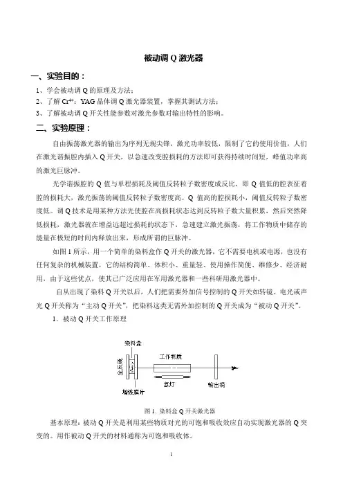 激光实验-被动调Q讲义.