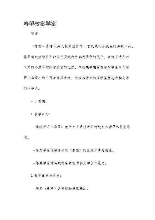 春望教案学案