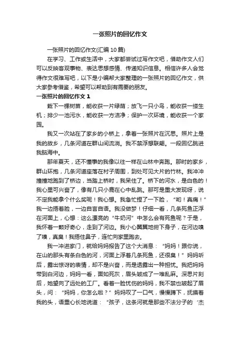 一张照片的回忆作文（汇编10篇）