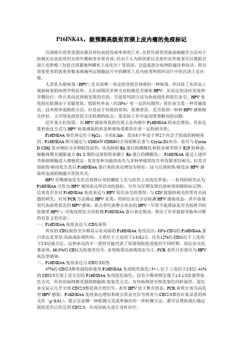 P16INK4A,能预测高级别宫颈上皮内瘤的免疫标记