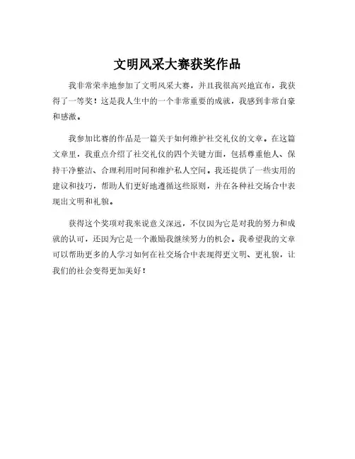 文明风采大赛获奖作品