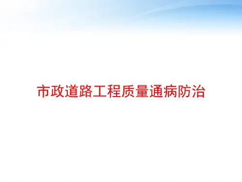 市政道路工程质量通病防治 ppt课件