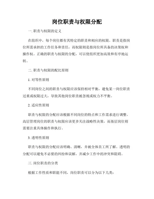 岗位职责与权限分配