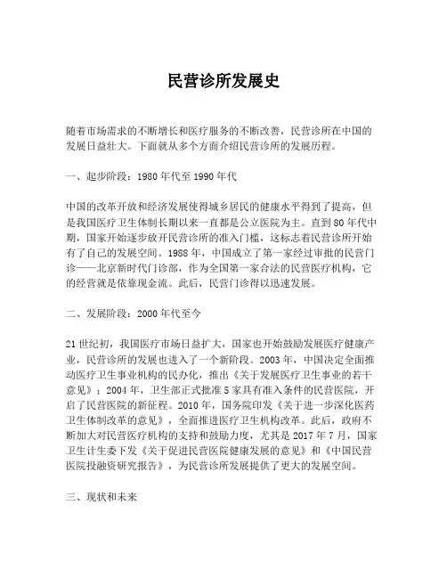 民营诊所发展史