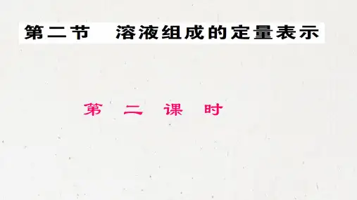 九年级化学溶液组成的定量表示(共10张PPT)  优秀课件