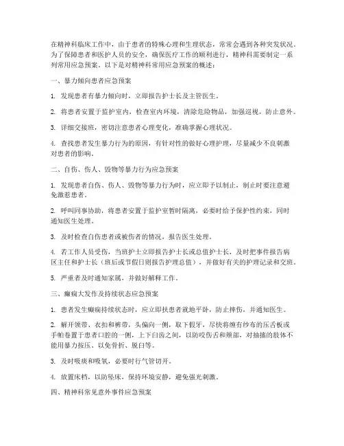 精神科常用应急预案
