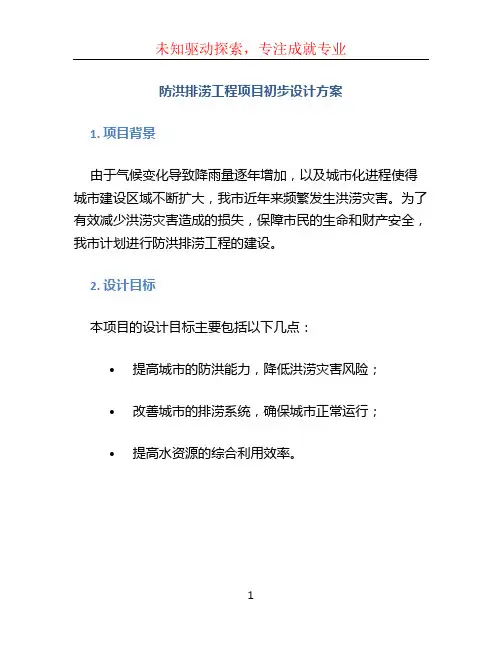 防洪排涝工程项目初步设计方案