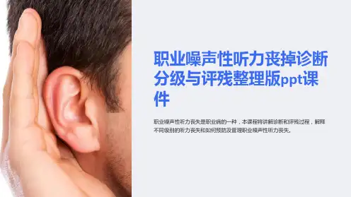 职业噪声性听力丧掉诊断分级与评残整理版ppt课件