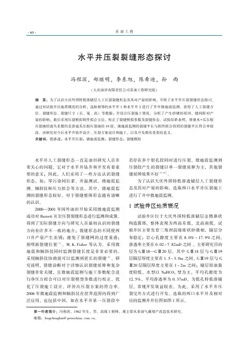 水平井压裂裂缝形态探讨