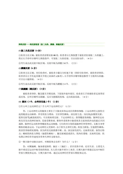 神经反射之深反射检查测试