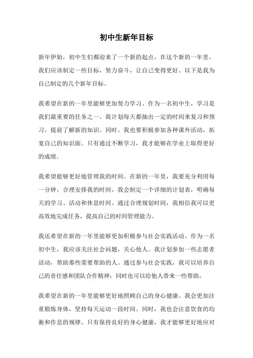 初中生新年目标