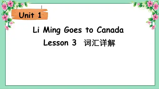 冀教版英语六年级上册Lesson 3词汇详解课件
