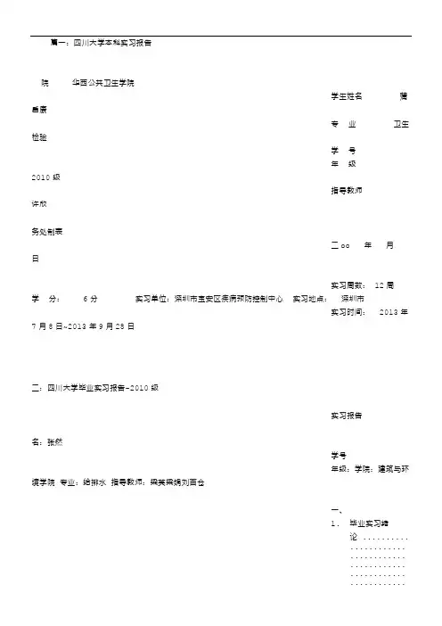 川大实习报告