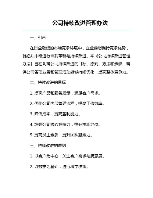 公司持续改进管理办法