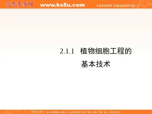 高中生物选修三2.1植物细胞工程的基本技术课件 共26张